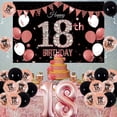 thumbnail image 3 of Happy 18th Birthday Party Decorations for Girls, Rose Gold Happy 18th Birthday Yard Banner and Backdrop, Crown 18 Printed Balloons Number 18 Foil Balloons for 18 Years Old Bdy Party Supplies, 3 of 6
