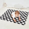 thumbnail image 2 of Black and White Checkered Pattern Blanket,Comfortable Soft Flannel Throw Blanket,All Season,Warm Lightweight Blankets for Sofa Bed Couch Living Room Chair,30"x40", 2 of 4