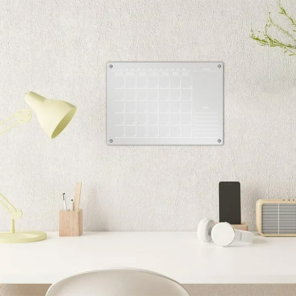 HauiWeiLyai Magnet Calendar for Eefrigerator, 12 x 8inch Clear Acrylic Fridge Calendar, Erasable Acrylic Weekly Plan Note Board for Refrigerator Includes 6 Dry Erase Markers