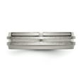 thumbnail image 3 of Titanium Grooved Ridged Edge 6mm Satin and Polished Band, 3 of 6