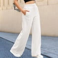 thumbnail image 3 of Pantalón de pierna recta para mujer pantalón de tubo recto cómodo pantalones largos informales ropa de calle, 3 of 6