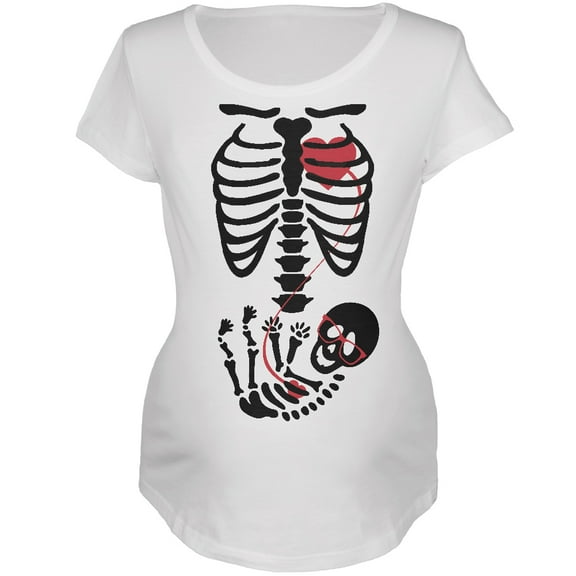 Old Glory Maternity Halloween Baby Geek Glasses Skeleton Short Sleeve T Shirt