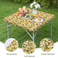 thumbnail image 4 of White Flower Leaves Yellow Pattern Square Fitted Tablecloth with Elastic Edge,Square Table Cover,Washable Elastic Table Cover for Home Kitchen Party Decor 34"x34", 4 of 6
