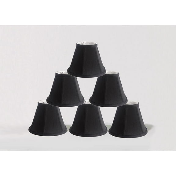 Urbanest 1100076c Chandelier Lamp Shade, 6-inch, Empire, Clip On, Black(set of 6)