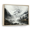 thumbnail image 2 of Designart "Swiss Mountains Landscape Veiled in Fog I" Landscapes Framed Wall Art - Country White Mountains Bedroom Framed Canvas Wall Art, 2 of 6