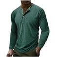 thumbnail image 1 of pstuiky camisa de manga larga para hombre, Camiseta básica informal de manga larga de color liso para hombre camisetas de hombre s, 1 of 5