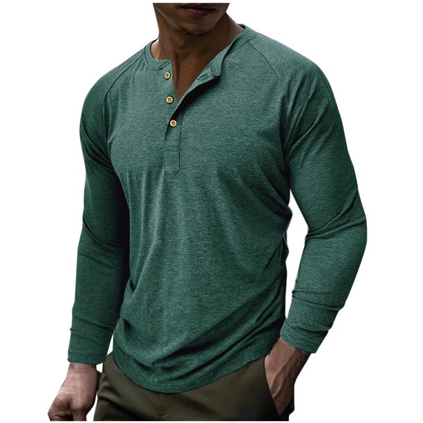 pstuiky camisetas de manga larga para hombre, Camiseta básica informal de manga larga de color liso para hombre Tops casuales para hombres l