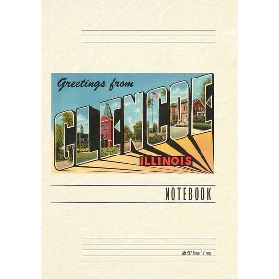 Vintage Lined Notebook Greetings from Glencoe, Illinois (Paperback)