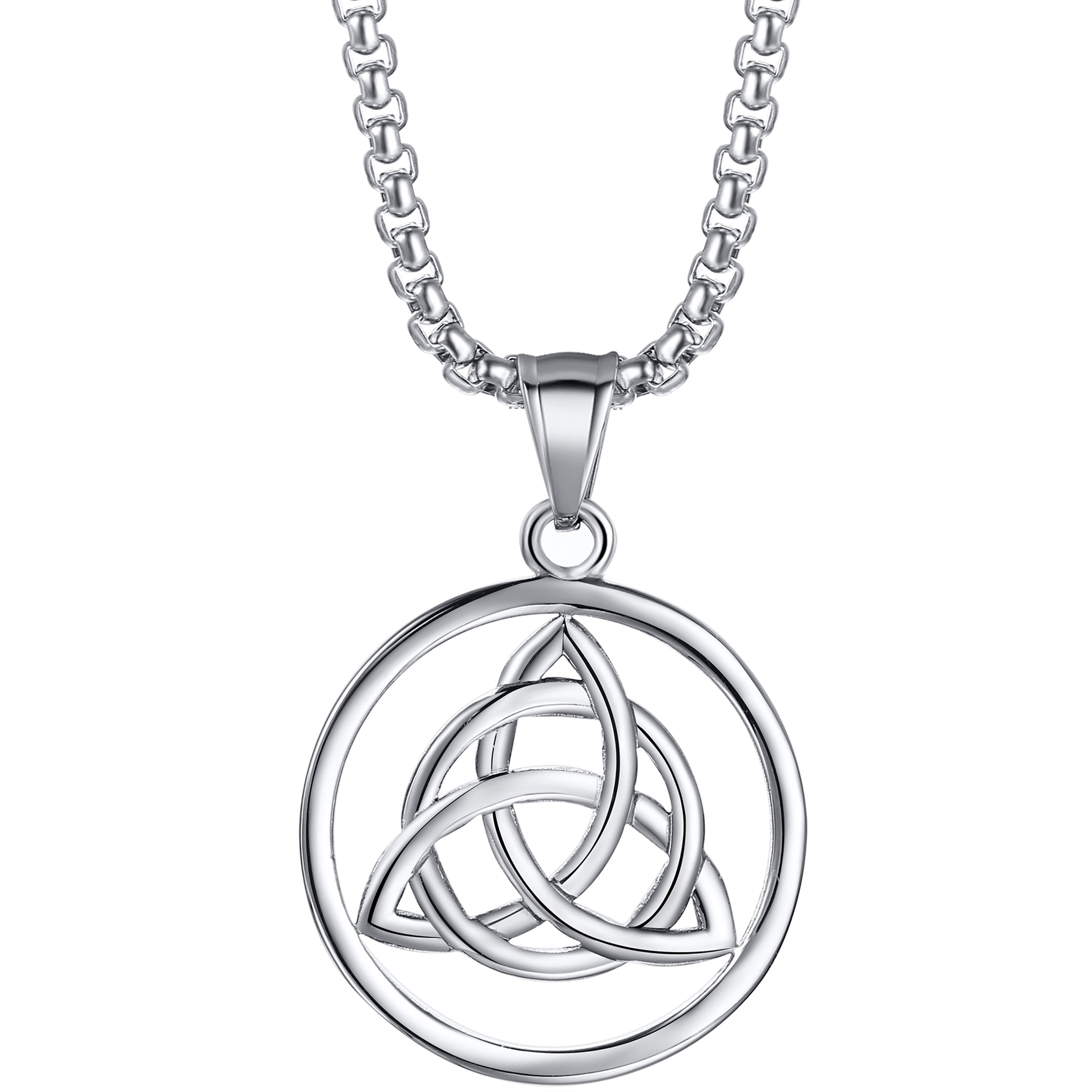 Men's Stainless Steel Celtic Triquetra Irish Trinity Knot Pendant