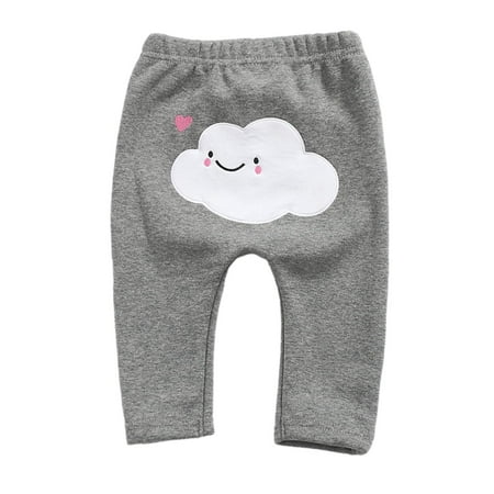 Newborn Children Kids Baby Boys Girls Clouds Keep Warm Leggings Trousers Pants Sale Chrismas Gift Dark Gray
