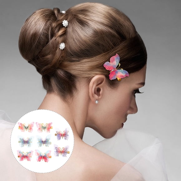 Mobutofu 8Pcs Decorative Butterfly Hair Clips Metal Material Easy to Use for Styling Various Hair