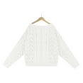 thumbnail image 5 of RMGVDSD Sweaters For Women Off Shoulder Tops Long Sleeve Knit Shirt Pullover Sweater Jumper Tops Casual Warm Sweater Solid Color Casual Basic Sweater Clothes /White, 5 of 7