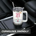 thumbnail image 4 of 21st Birthday Gifts Cup, 40 Oz Stainless Steel Tumbler with Handle & Straw, 21 Year Old Birthday Gifts for Girls Coffee Mug, 21st Birthday Decorations for Girls, Happy 21st Birthday Gifts for Girls, 4 of 6