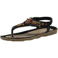 thumbnail image 2 of Sandalias Mujer Zapatillas planas Punta abierta Con cuentas Cómodos zapatos romanos de playa Flip Flop Wmkox8yii  shjk1889, 2 of 7