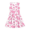 thumbnail image 2 of Renewold Fashion Sleeveless Skater Dress for Girls 7-8 Years Old Pink Cow Print Kids Tank Dress Breathable Knee Length Princess Dresses for Toddler, 2 of 5