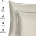 thumbnail image 4 of TAFTS Bamboo Pillowcases, 2-Pack, Queen Size - 100% Pure Bamboo Viscose Pillow Case - 400TC Bamboo Pillowcases -Silk Feel, Cooling, Anti-Static (Almond Beige), 4 of 5
