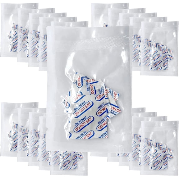 Oxygen Absorbers For Food Storage 400cc ( 5 pcs in Vacuum Sealed Bag x 24 Total 120 Packets ) O2 Absorbers Food Grade Oxygen Absorbers Oxygen Packets For Food Storage Oxygen Remover Absorb Observers