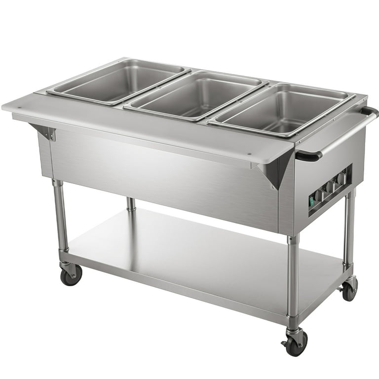  DULONG Commercial Bain Marie Electric Food Warmer Buffet Warmer  Soup Warmer Stove Steam Table Stainless Steel Container Temperature Control  for Catering Restaurant Commercial Grade 1350W(1/3 GN 3 Pan): Industrial &  Scientific