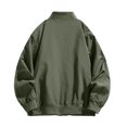 thumbnail image 6 of Wrtxtat Quilted Puffer Jacket for Men Crew Neck Fleece Lined Jacket Midweight Thick Warm Fall Winter Outdoor Outerwear Jackets with Pockets Big and Tall Dark Green XXXXXL, 6 of 8