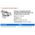 thumbnail image 2 of Pump - Compatible with 2007 Chevy Silverado 3500 Classic 6.0L V8 VIN U Vortec 16-Valve OHV, 2 of 3