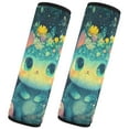 thumbnail image 2 of 2 Car Seat Belt Covers M Size 10*7.7 Inches Car Seat Belt Shoulder Pad Backpack Shoulder Pad Stroller Belt Cover A Cartoon Blue Cat, 2 of 8