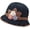 Black, variant on Flower Knit Crochet Fuzzy Bucket Hat Women Winter Warm Beanies Hat Furry Plush Faux Fur Fishing Skull Cap Fishman Hats