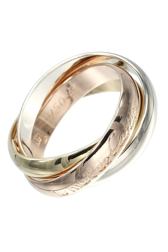 Pre-Owned Cartier Trinity Ring, Size 7, 3.4mm Band, 18K Gold (YG, PG, WG), Approx. 6.1g