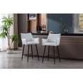thumbnail image 2 of Dayalane 26" Counter Height Bar Stools Set of 2, Modern Faux Leather Upholstered Barstools with Back and Footrest, Kitchen Island Bar Stools with Armrests for Pub Home Bar Dining Room Bistro, White, 2 of 9