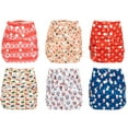 thumbnail image 5 of Simple Being Reusable Cloth Diapers, Double Gusset, One Size Adjustable, Washable Soft Absorbent, Waterproof Cover, Eco-Friendly Unisex Baby Girl Boy, six 4-Layers Microfiber Inserts (Christmas), 5 of 6