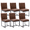 Brown, variant on Dayalane Mid Century Modern Dining Chairs Set of 2, Beige Linen Upholstered Kitchen & Dining Room Chairs with Gold Metal Frame, Armless Side Chairs for Living Room