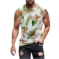 thumbnail image 2 of Men Tank Tops Print Tank Top For Men Hawaiian Tropical Print Summer Casual Workout Vest Round Neck Sleeveless Loose Shirts Lightweight Comfy Blouse Muscle Tank Tops For Men Graphic, 2 of 5