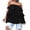 Black plus size off shoulder top a1, variant on Women Plus Size Off Shoulder Tops Ruffle Blouses Flowy Casual Shirts Holiday Vacation Beachwear Fashion Clothes, Blue S