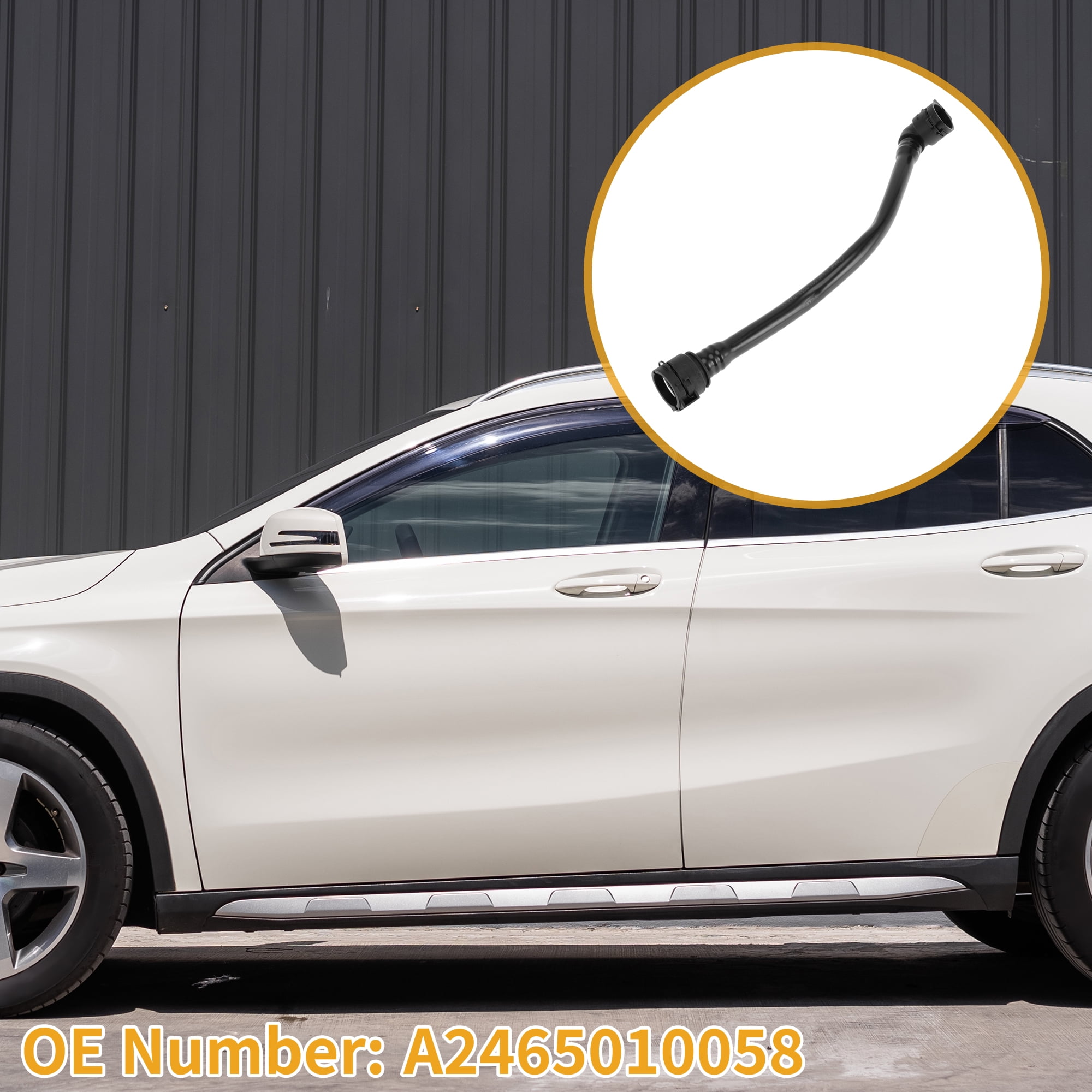 Unique Bargains Radiator Hose A2465010058 For Mercedes-Benz GLA250 2015-2020 Rubber Black