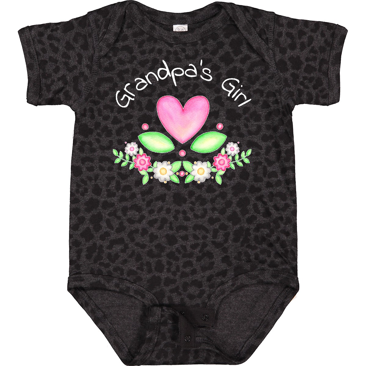 Inktastic Grandpa's Girl Heart Flowers Girls Baby Bodysuit
