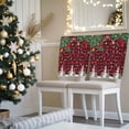 thumbnail image 3 of Christmas Tree Chair Covers Set of 8 Snowman Winter Snowflakes Red Black Plaid Chair Back Covers Stretch Removable Washable Slipcovers Protector for Dining Room Kitchen Party Decor, 3 of 5