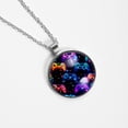 thumbnail image 4 of Game Controller Elegant Glass Circular Pendant Necklace - Stunning Jewelry for Women, 4 of 5