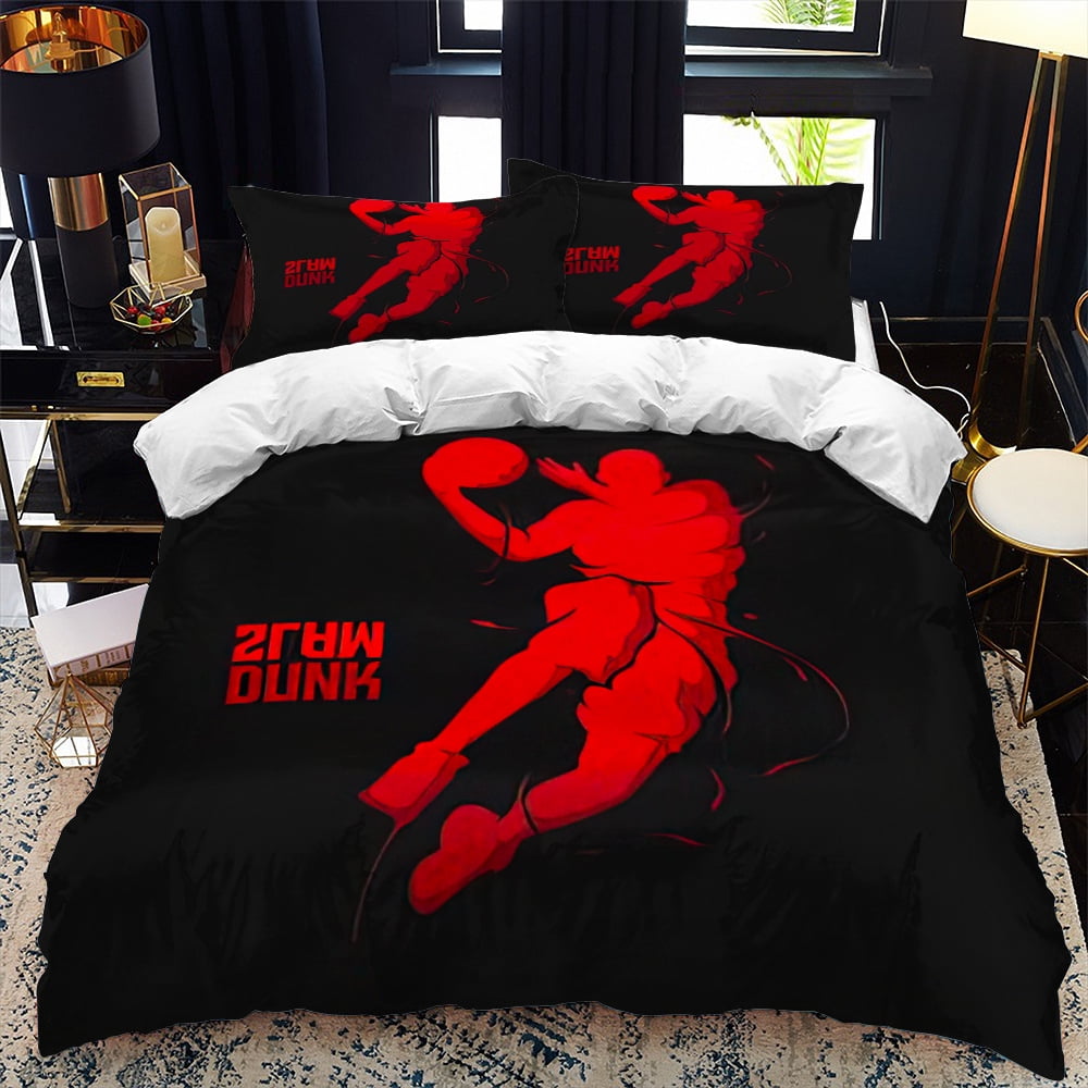 Basketball Bedding Set,3D Sports Basketball Duvet Cover Set 3 Piece