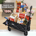 thumbnail image 5 of Collapsible Extended Tailgate Wagon with Wheels, 350LBS Capacity Utility Cart for Garden,Outdoor, Grocery, 5 of 8