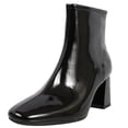thumbnail image 1 of Delicious Women's Square Toe High Top Mid Block Heel Ankle Boot, Black ,  8 M US, 1 of 6