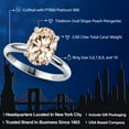 thumbnail image 2 of Gem Stone King PLAT-900 Platinum Peach Morganite Engagement Ring for Women | 2.00 Cttw | Oval 10X8MM | Gemstone October Birthstone | Size 7, 2 of 6