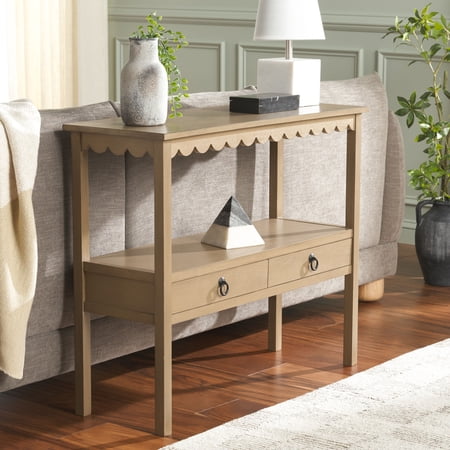 Safavieh Haven Cottage 2 Drawer Wood Console Table Desert Brown