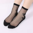 thumbnail image 2 of Yigetop No Show Socks 1 Pairs Women's Ballerina Socks Solid Cute Embroidery Socks Lace Splice Silk Stockings Boat Socks Ankle Socks Black one Size, 2 of 4
