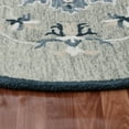 thumbnail image 4 of Elm & Oak Clio 4'10" Round Gray/Blue Medallion Handmade Wool Indoor Area Rug, 4 of 6