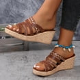thumbnail image 6 of Women's Sandals Summer Large Size Fish Mouth Thick Soled One-line Slippers Beach Wedge Sandals, 6 of 9
