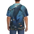 thumbnail image 3 of Yiaed Underwater Dolphin Print Mens Casual Wrinkle Free Shirts Short Sleeve Button Down Summer Stretch Dress Shirt-Small, 3 of 5