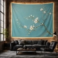 thumbnail image 6 of Sparse Blossoming Branch Against Soft Teal, Peaceful Minimalist for Flower Lovers, Botanical Wall Art, Housewarming Gift, Tapestry Wall Hanging for Bedroom and Living Room, 6 of 7