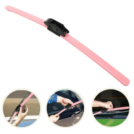 MUSEYA Household Windshield Wipers Windshield Wiper Handheld Rubber Pink All Weather Conditions 1Set