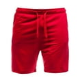thumbnail image 3 of JTieacloth Cotton Drawstring Cargo Shorts Men's Solid Color Casual Sports Shorts 5 Inches Loose Beach Shorts Plus Size Drawstring Shorts,Red, 3 of 3