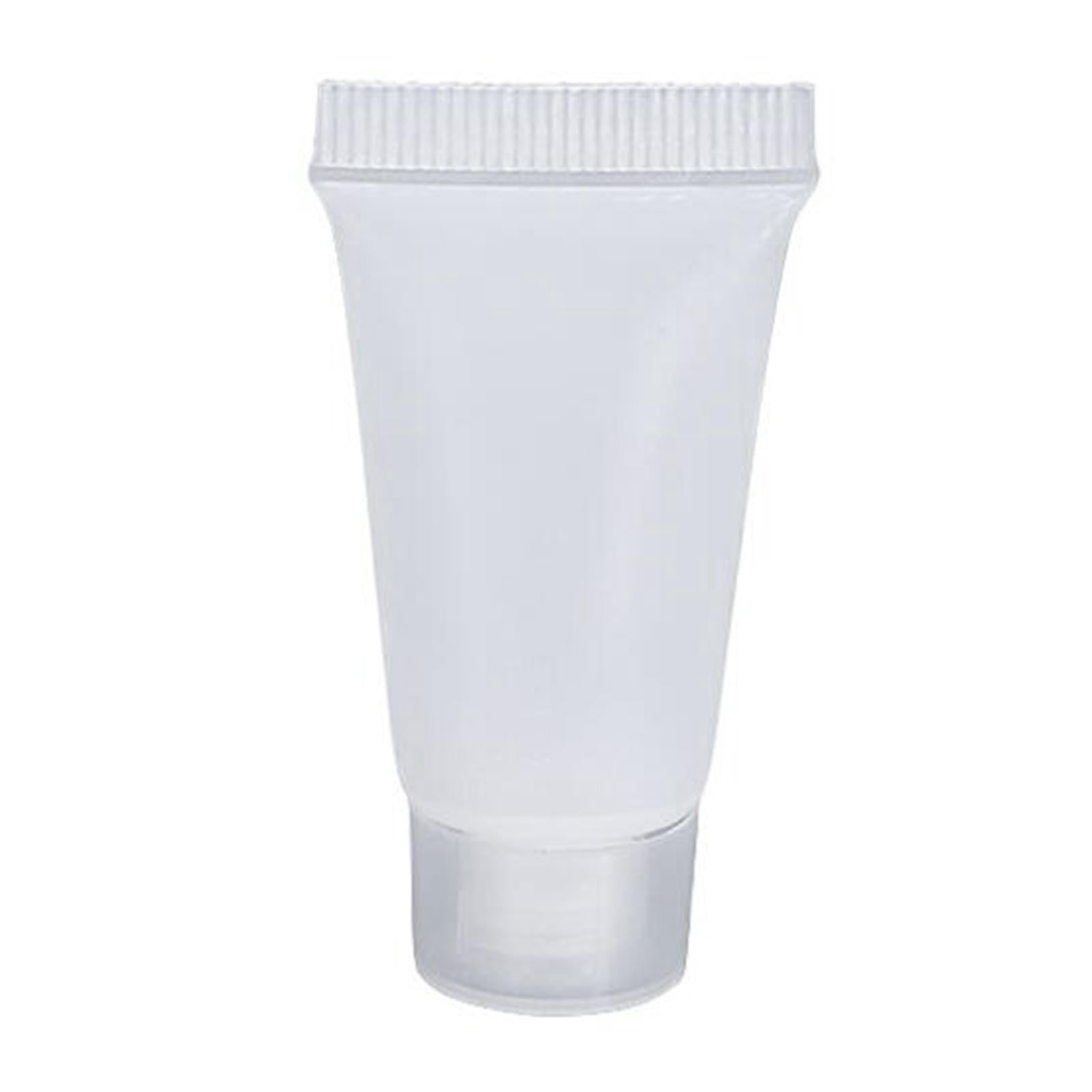 EHJRE 100Pcs Empty Bottle 5ml with Caps Refillable Portable Plastic .Container . .Shampoo Squeeze Bottle .Hand Lotion Travel - matte white