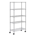 thumbnail image 1 of Sandusky MWS301460 Mobile Wire Shelving - 5 Tier with 2 Inch Nylon Casters, Silver, 1 of 1